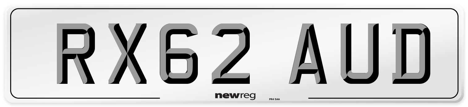 RX62 AUD Number Plate from New Reg